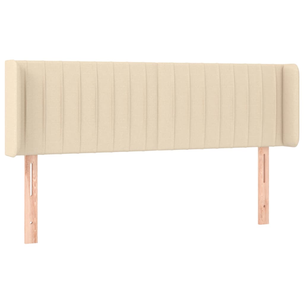 Cabeceira de cama c/ abas tecido 147x16x78/88 cm creme