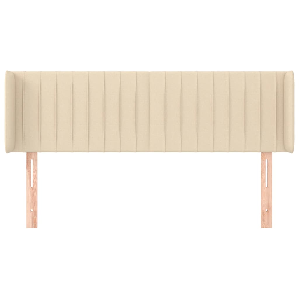 Cabeceira de cama c/ abas tecido 147x16x78/88 cm creme