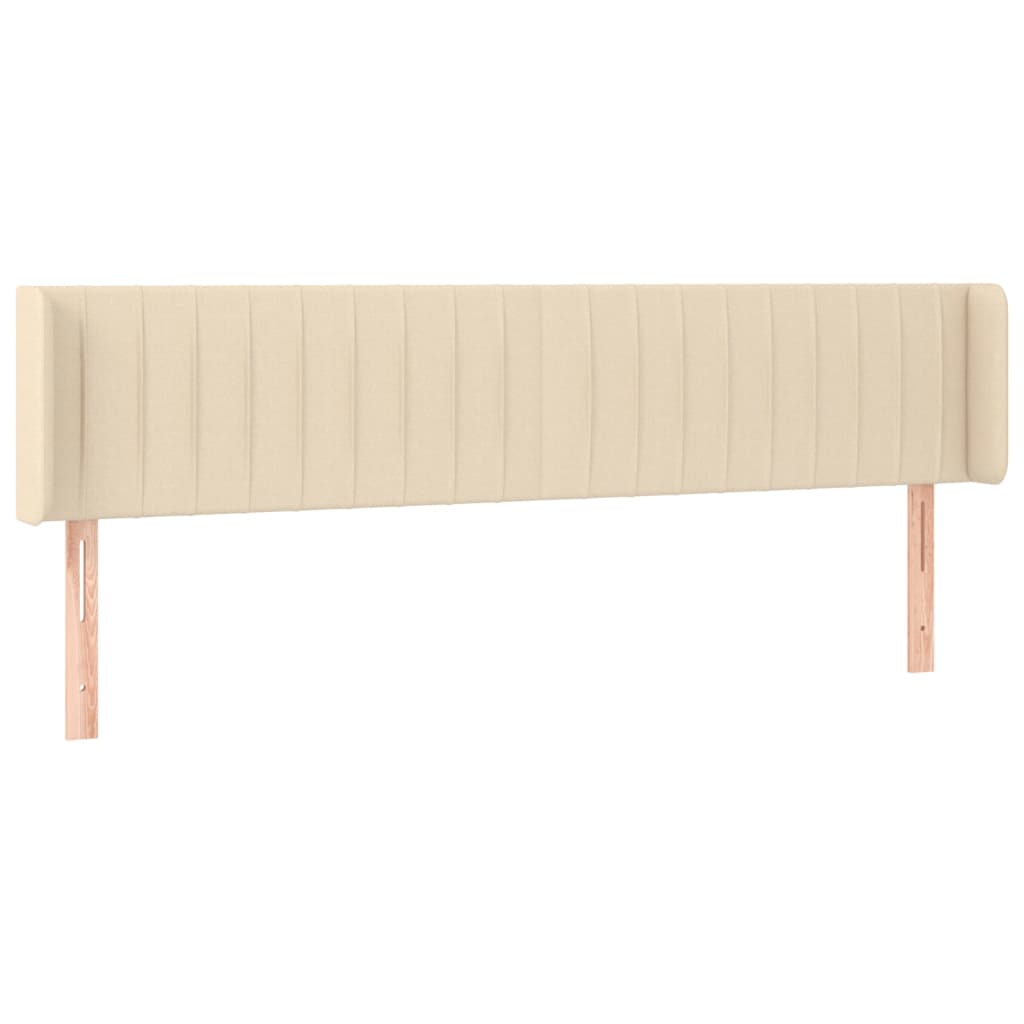 Cabeceira de cama c/ abas tecido 163x16x78/88 cm creme