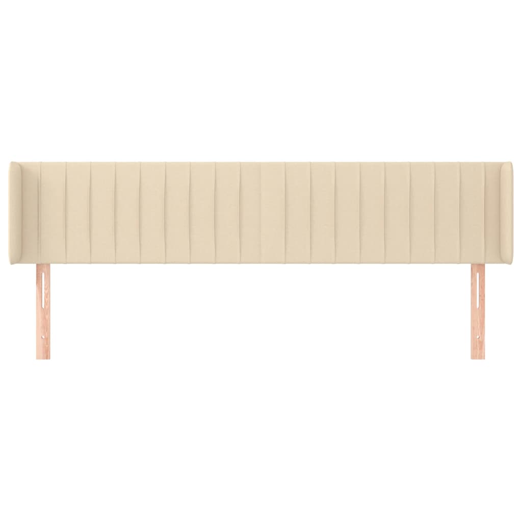 Cabeceira de cama c/ abas tecido 163x16x78/88 cm creme