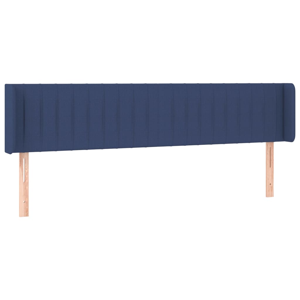 Cabeceira de cama c/ abas tecido 163x16x78/88 cm azul