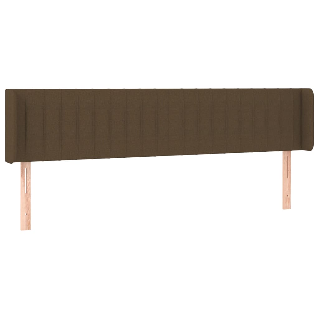 Cabeceira de cama c/ abas tecido 183x16x78/88cm castanho-escuro