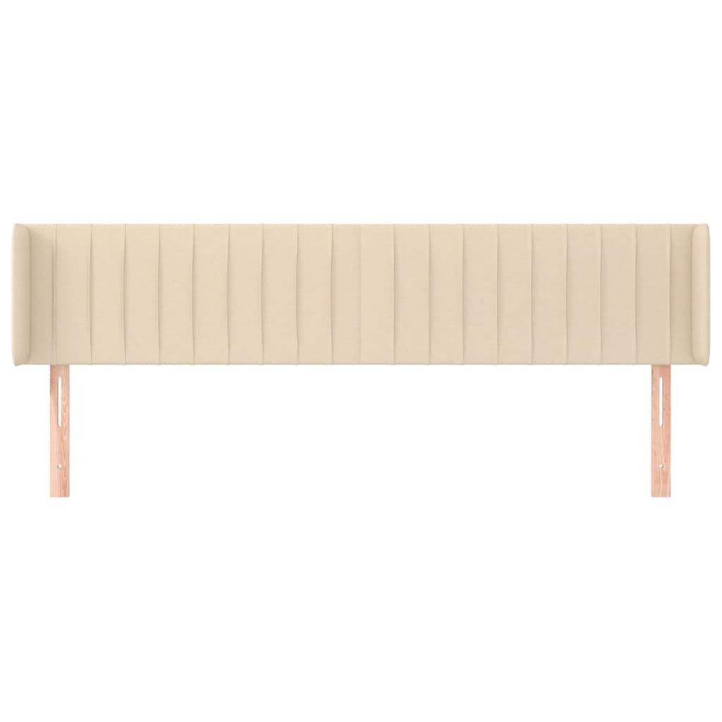 Cabeceira de cama c/ abas tecido 203x16x78/88 cm creme