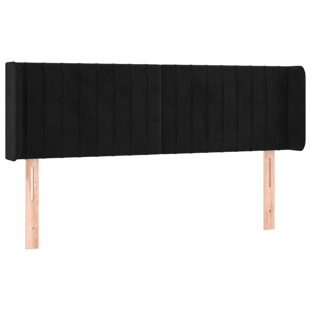 Cabeceira de cama c/ abas tecido 147x16x78/88 cm preto