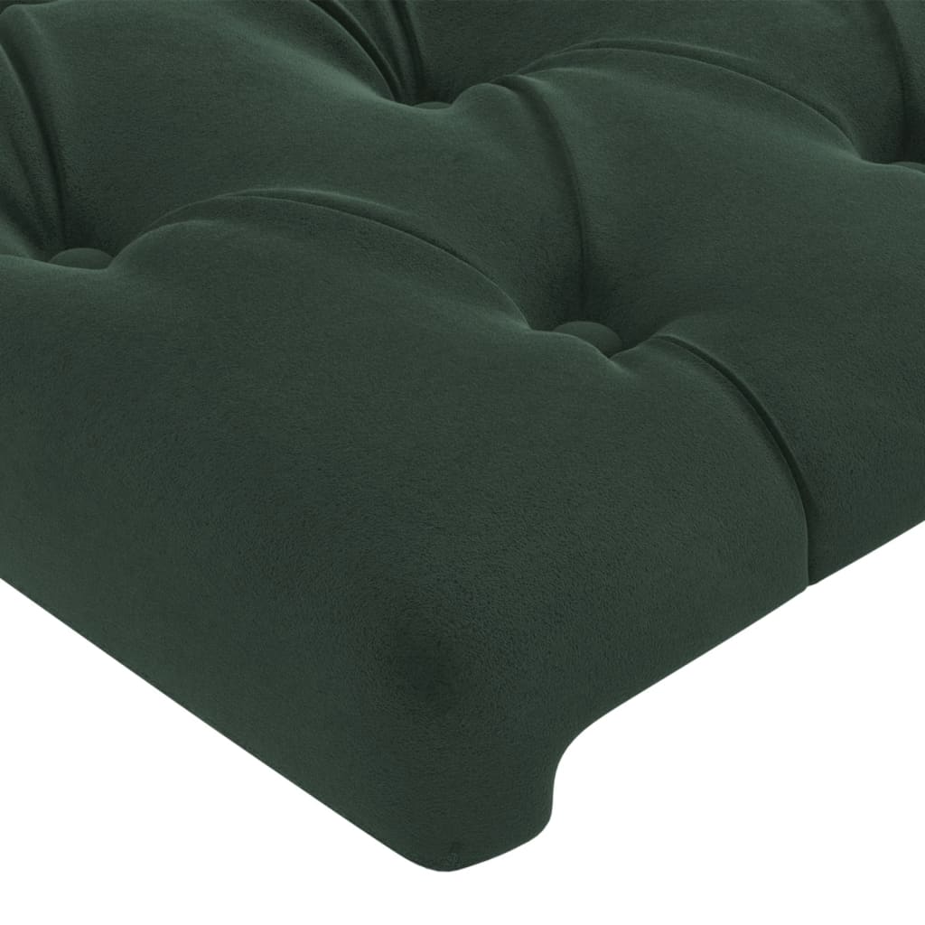 Cabeceira de cama c/ abas tecido 147x16x78/88cm verde-escuro