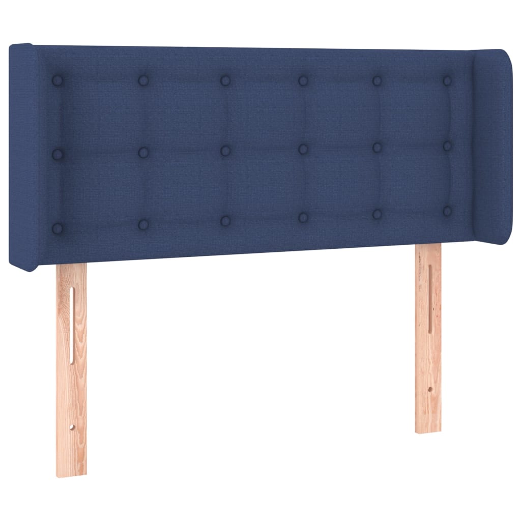 Cabeceira de cama c/ abas tecido 93x16x78/88 cm azul