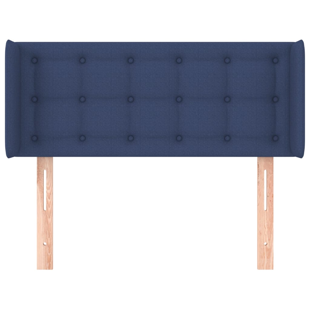 Cabeceira de cama c/ abas tecido 93x16x78/88 cm azul