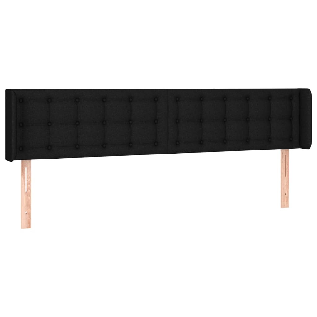 Cabeceira de cama c/ abas tecido 163x16x78/88 cm preto