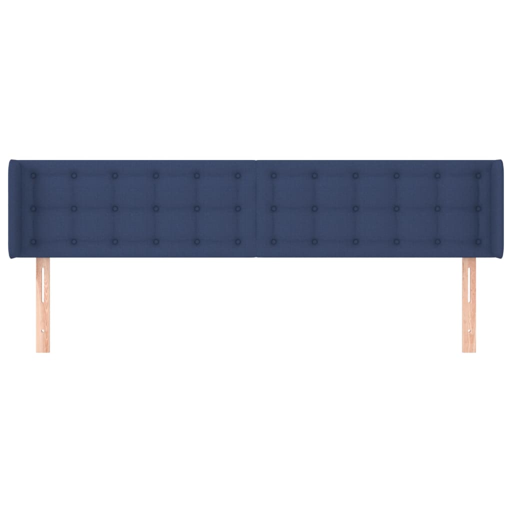 Cabeceira de cama c/ abas tecido 163x16x78/88 cm azul