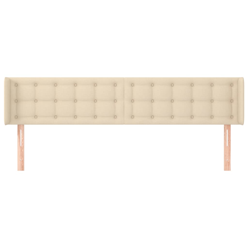 Cabeceira de cama c/ abas tecido 183x16x78/88 cm creme