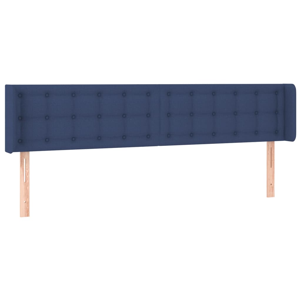 Cabeceira de cama c/ abas tecido 183x16x78/88 cm azul