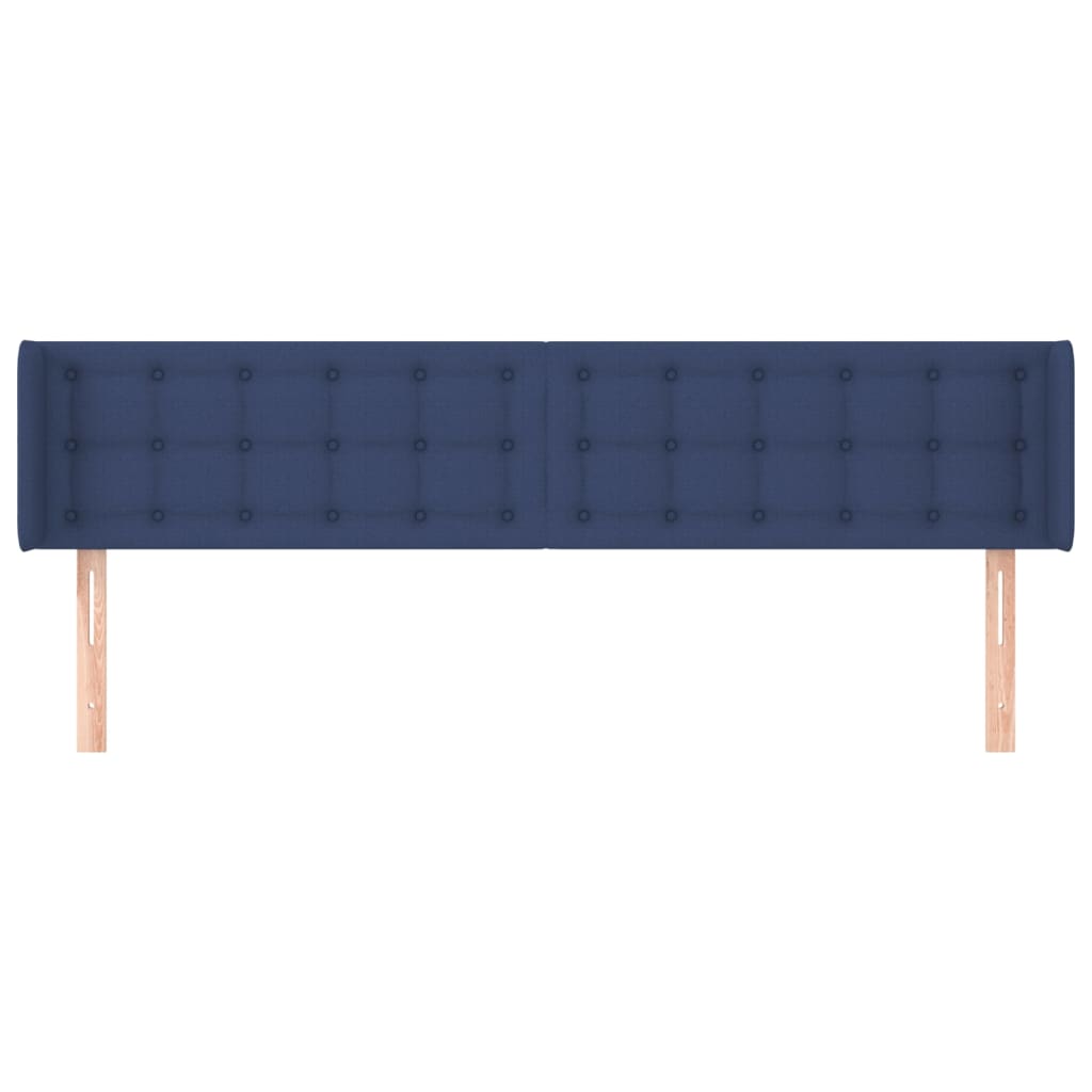 Cabeceira de cama c/ abas tecido 183x16x78/88 cm azul