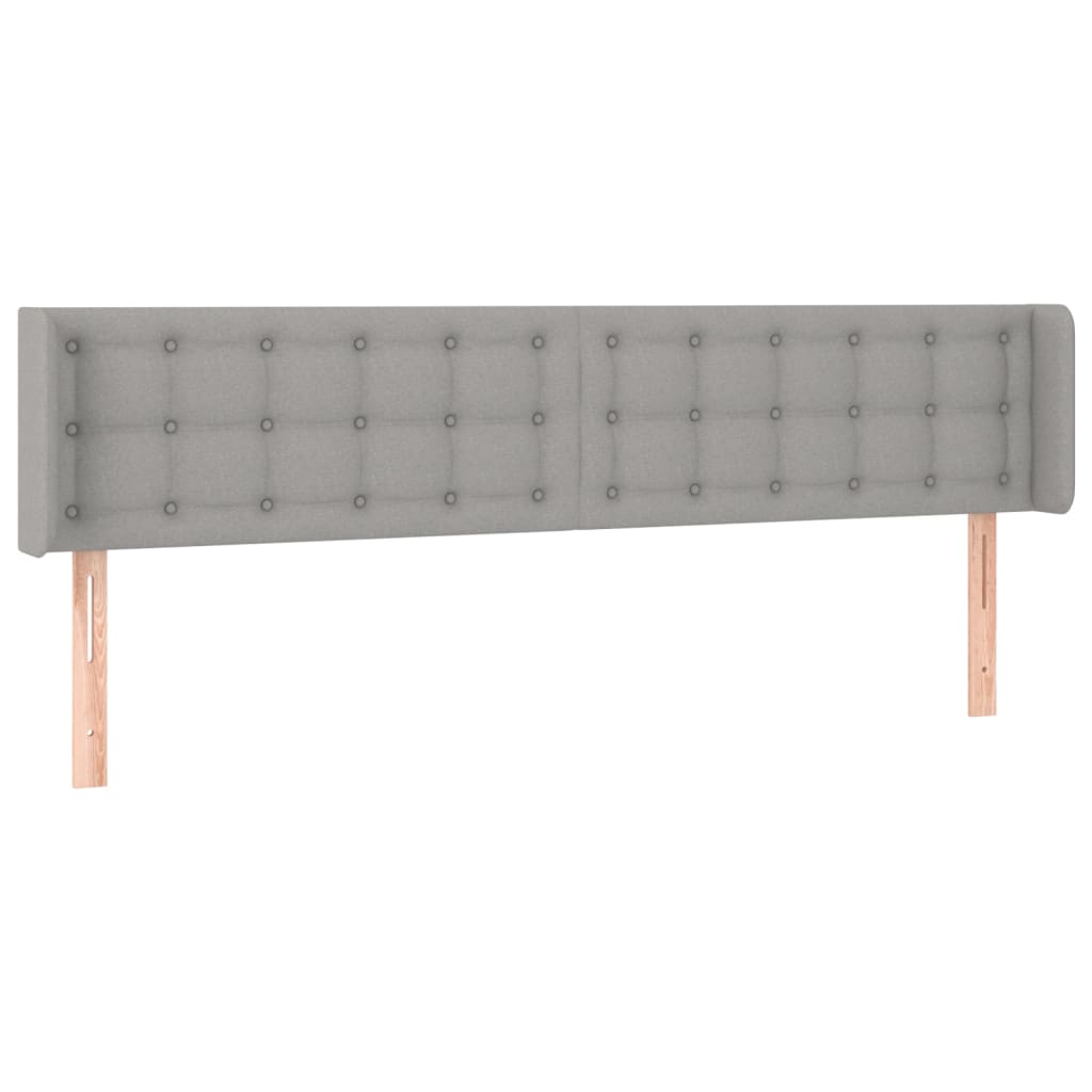 Cabeceira de cama c/ abas tecido 183x16x78/88 cm cinzento-claro