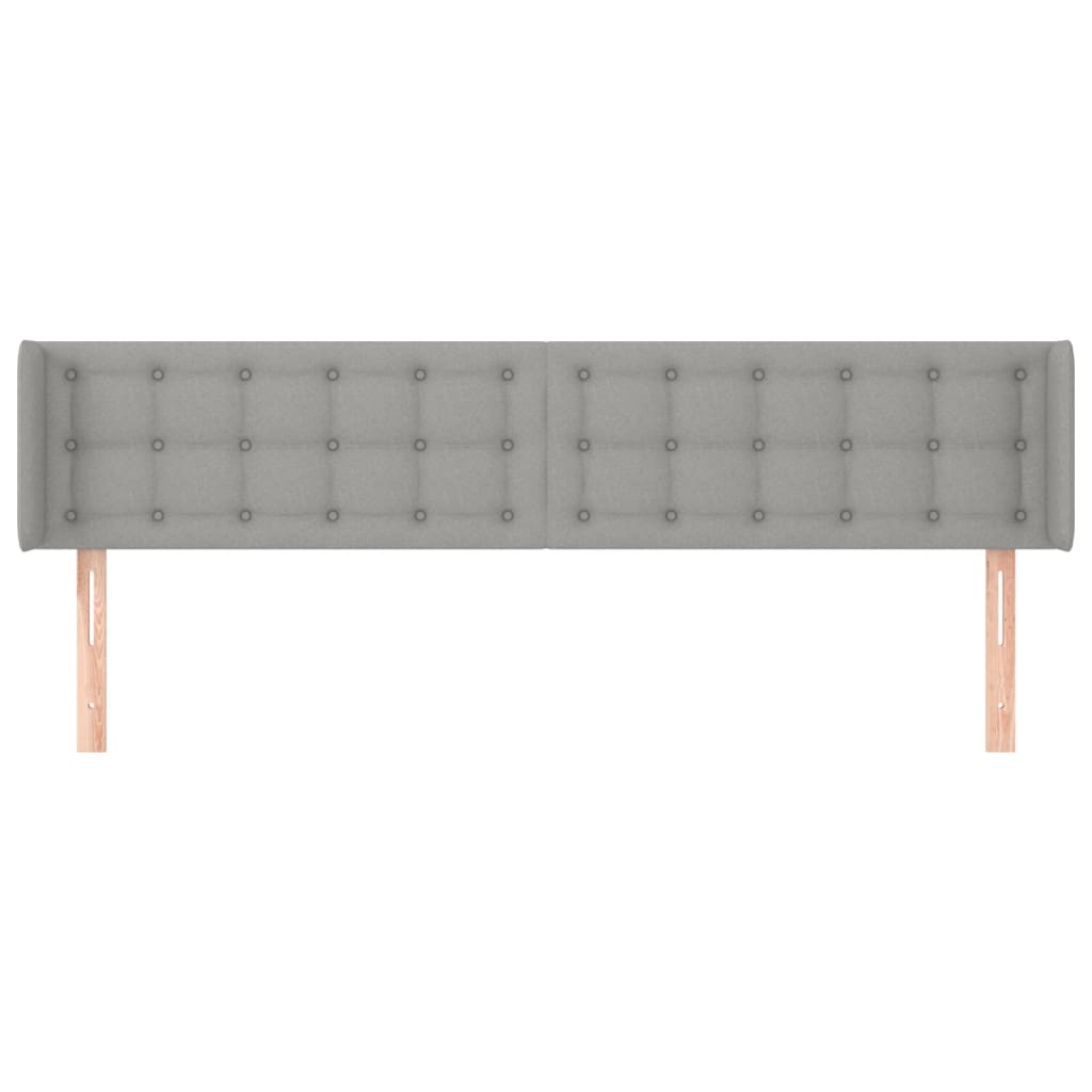 Cabeceira de cama c/ abas tecido 183x16x78/88 cm cinzento-claro