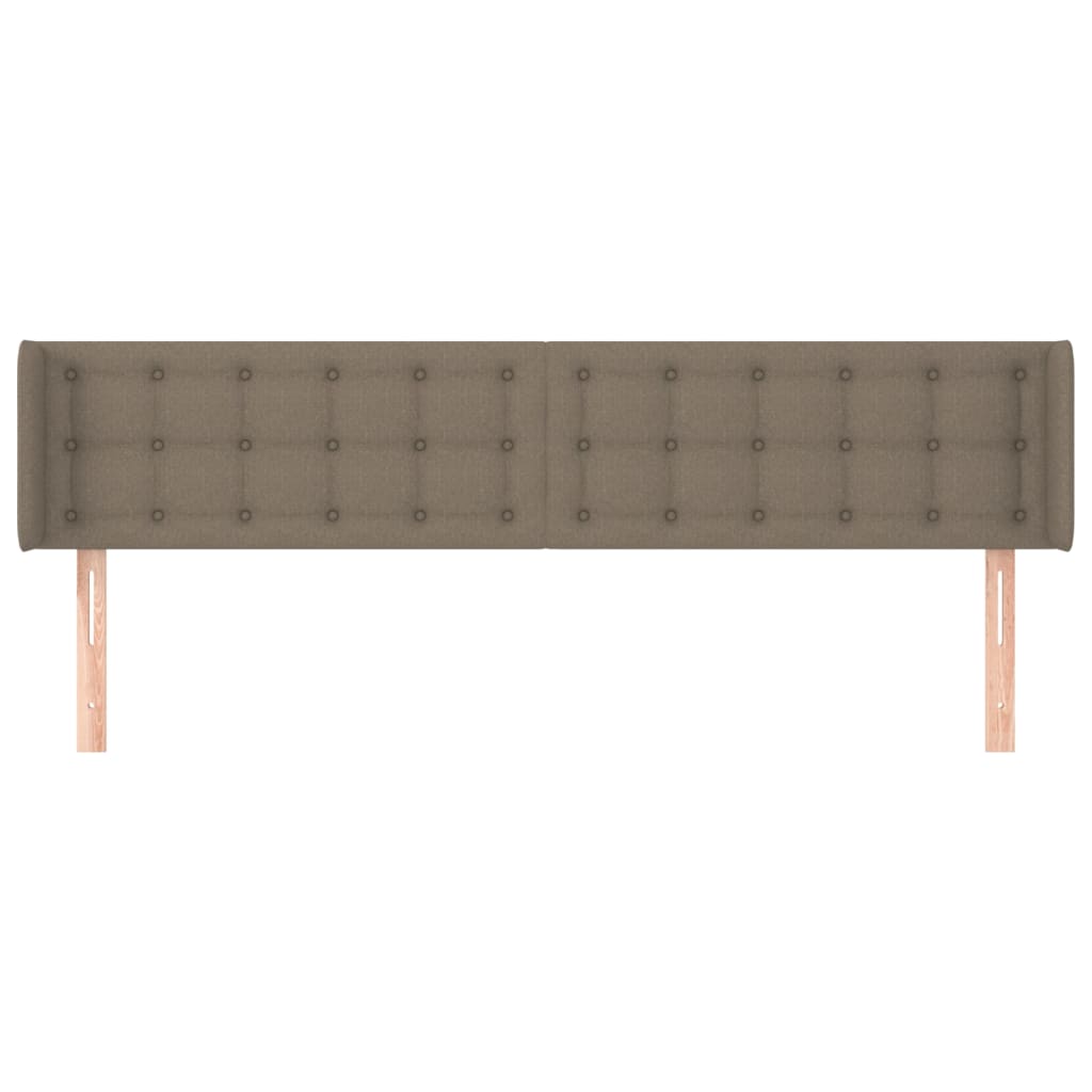 Cabeceira cama abas tecido 203x16x78/88 cm cinzento-acastanhado