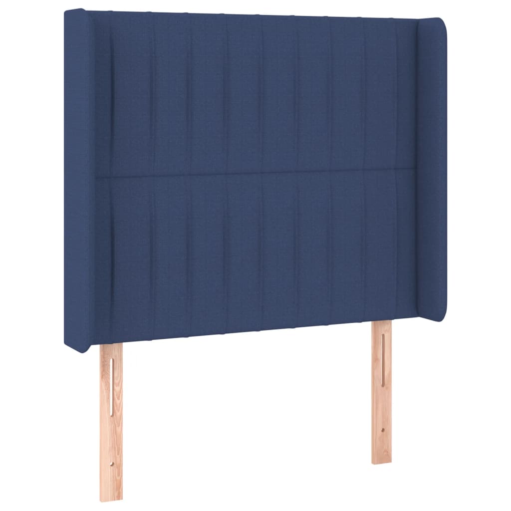 Cabeceira de cama c/ abas tecido 83x16x118/128 cm azul