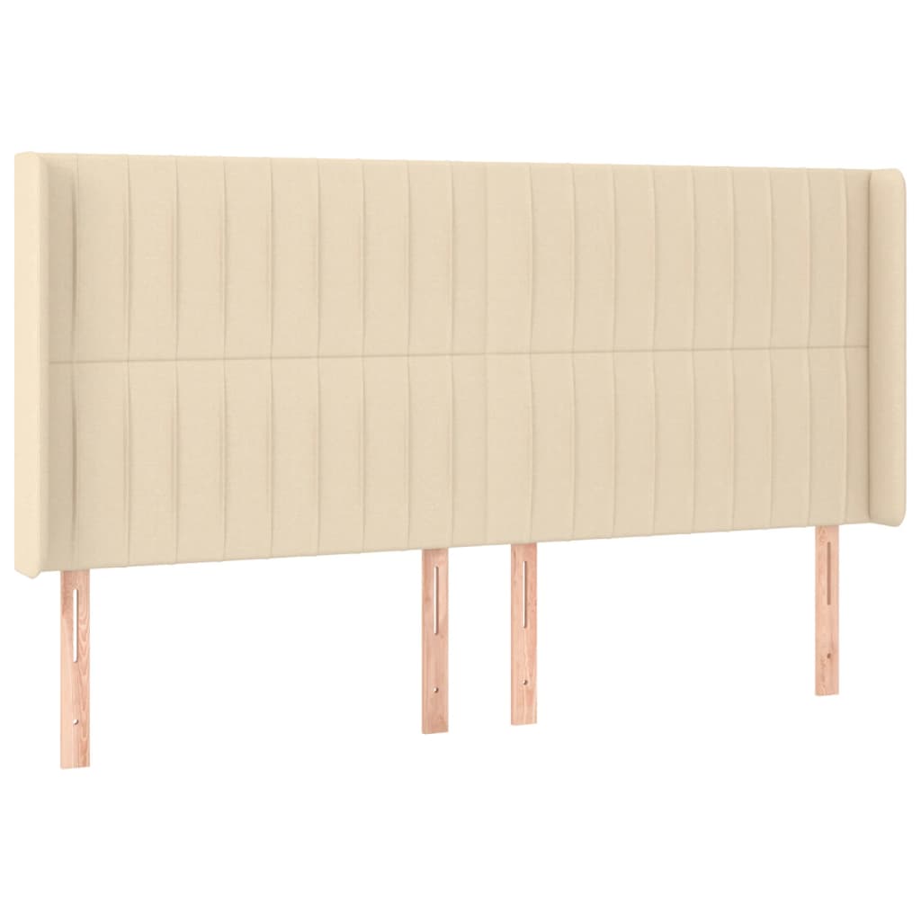 Cabeceira de cama c/ abas tecido 163x16x118/128 cm cor crème