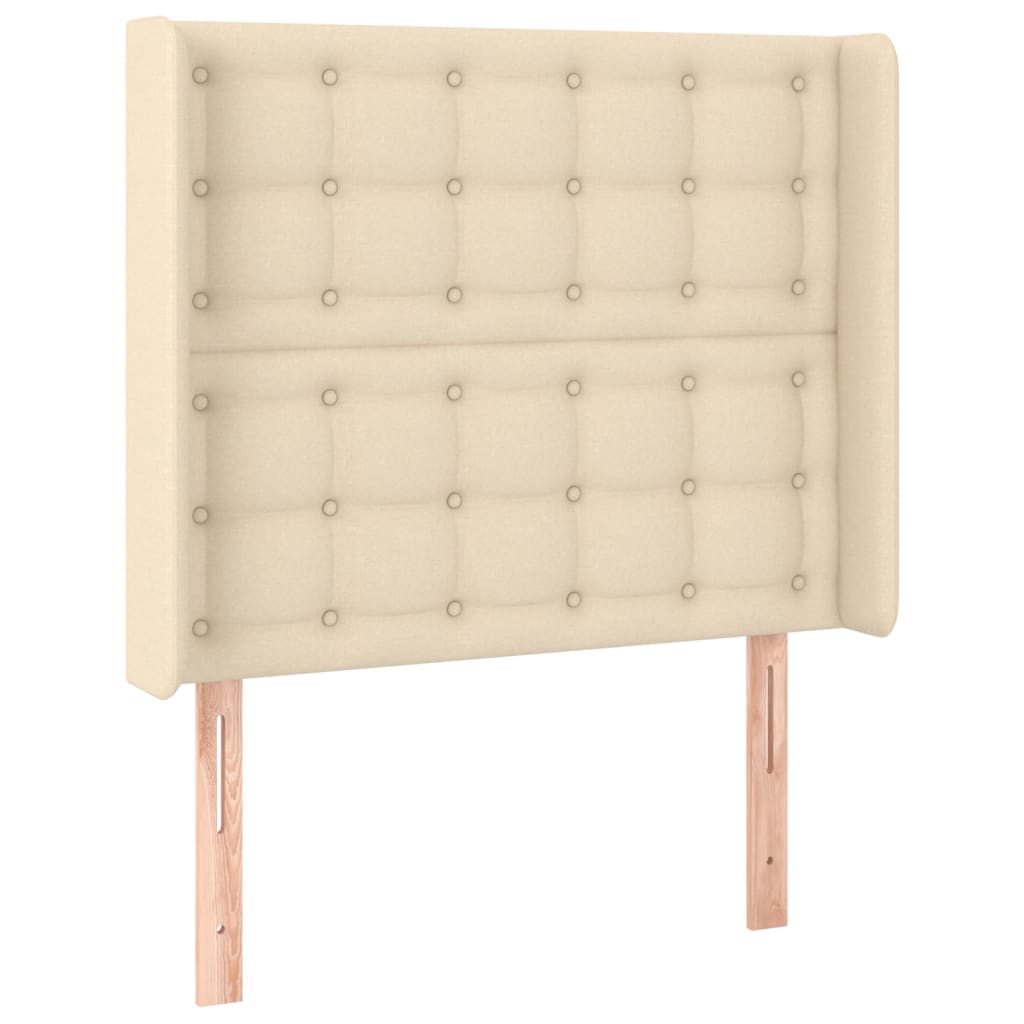 Cabeceira de cama c/ abas tecido 83x16x118/128 cm creme