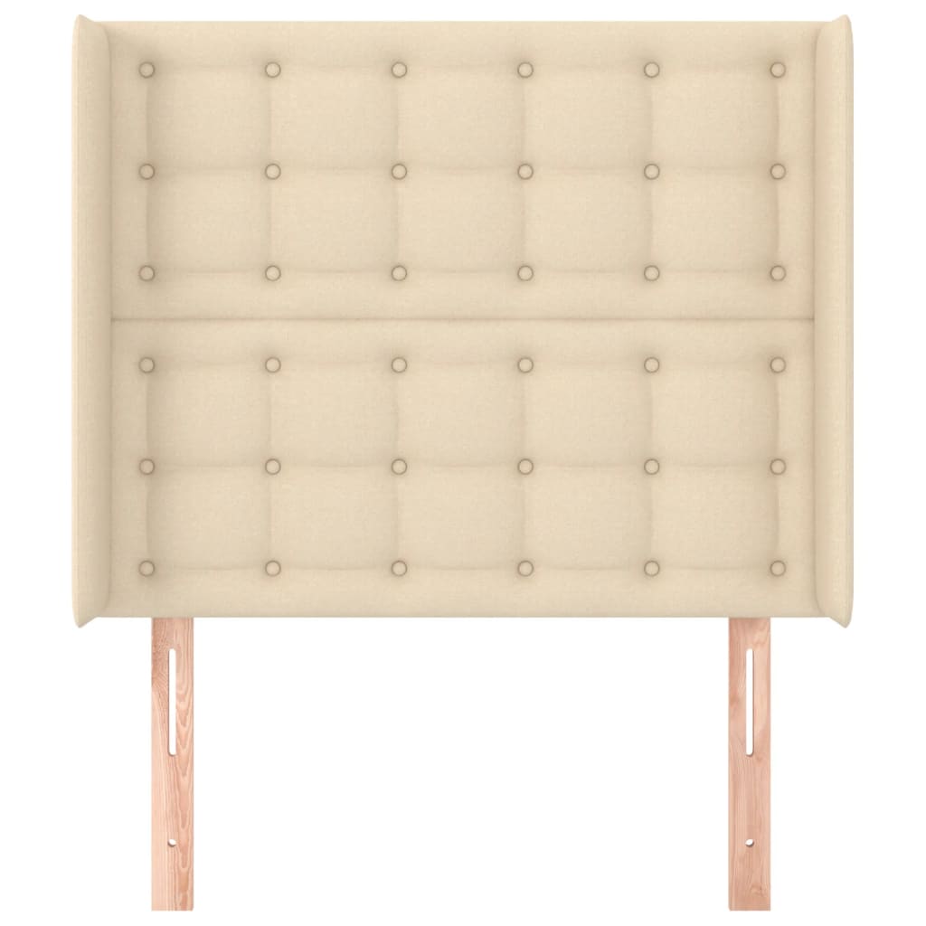 Cabeceira de cama c/ abas tecido 83x16x118/128 cm creme