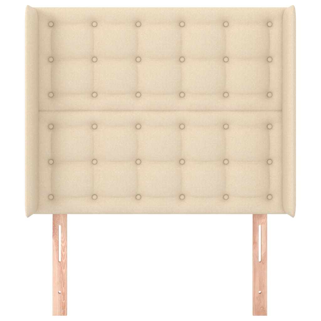 Cabeceira de cama c/ abas tecido 93x16x118/128 cm creme