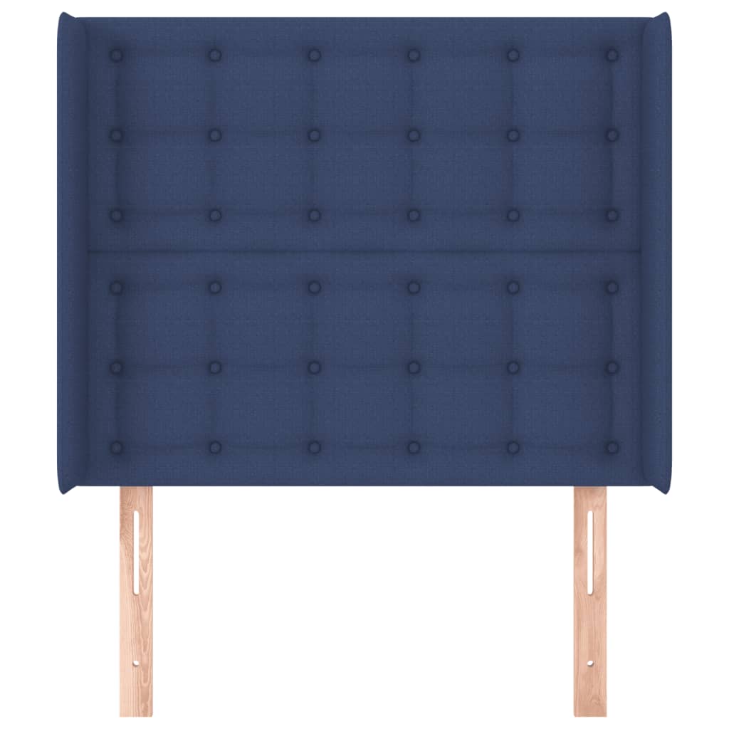 Cabeceira de cama c/ abas tecido 93x16x118/128 cm azul