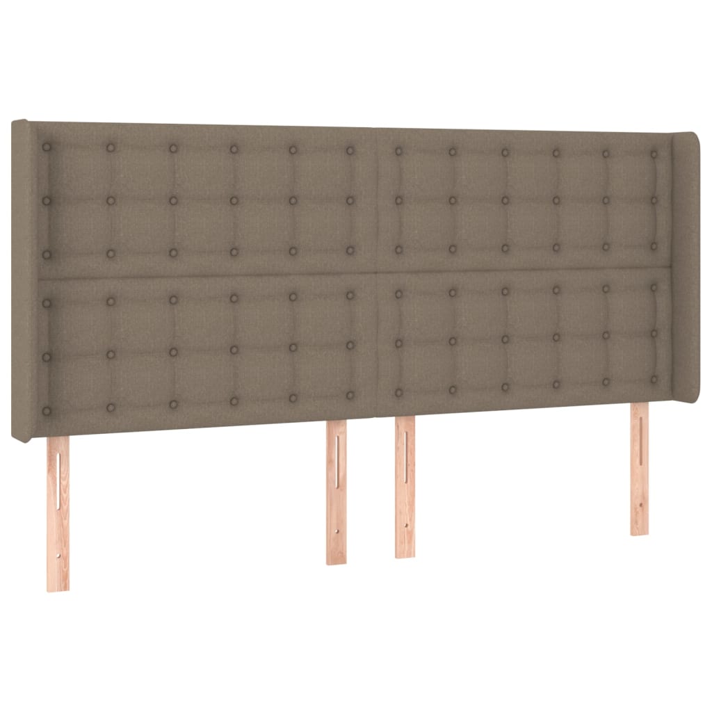 Cabeceira cama abas tecido 163x16x118/128 cm cinza-acastanhado