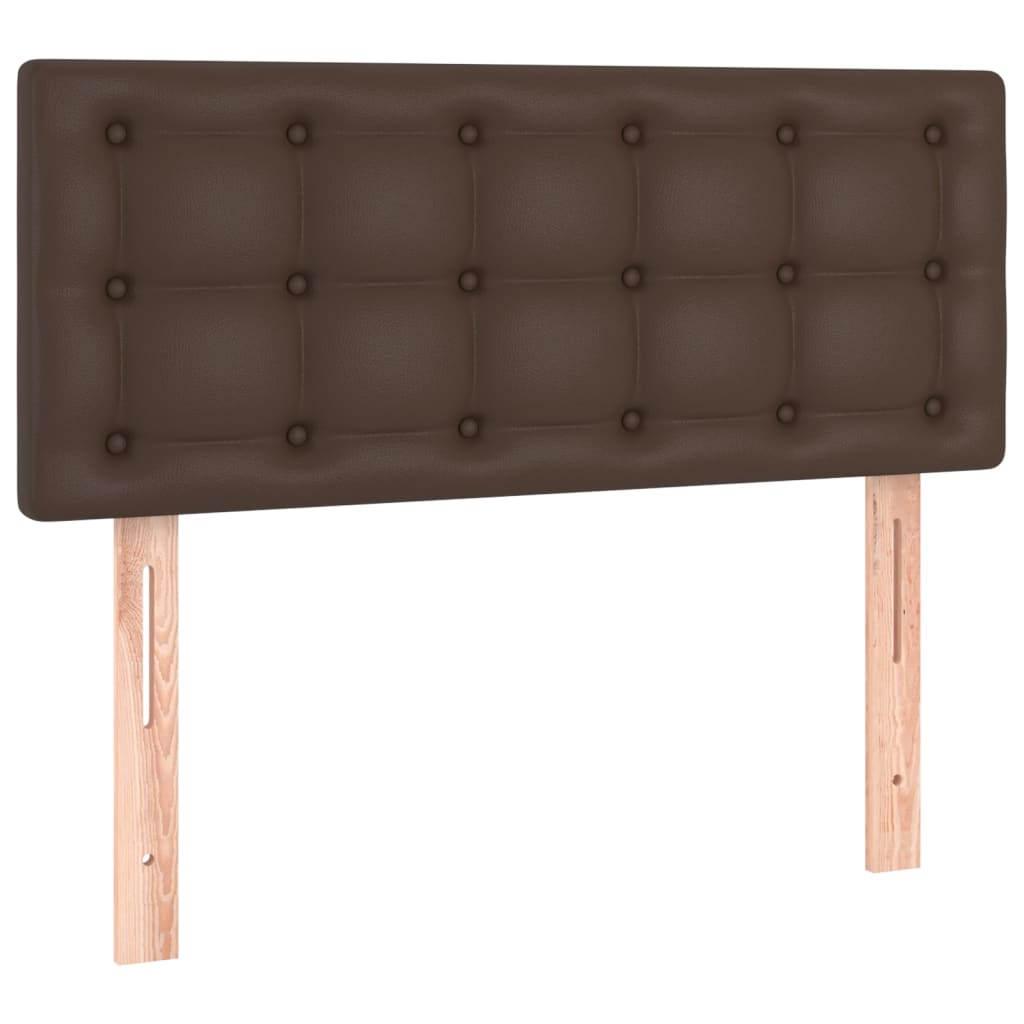 Cabeceira de cama c/ LED 80x5x78/88cm couro artificial castanho