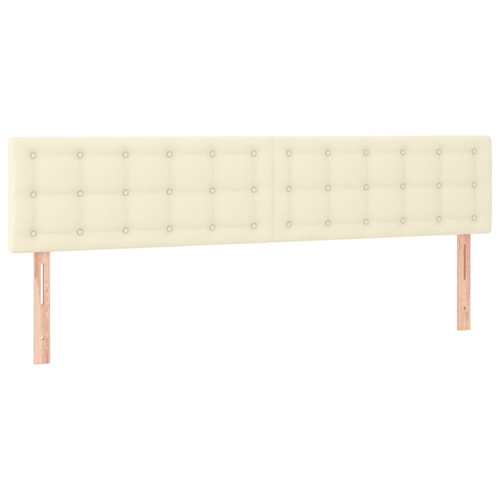 Cabeceira de cama c/ LED 180x5x78/88 cm couro artificial creme