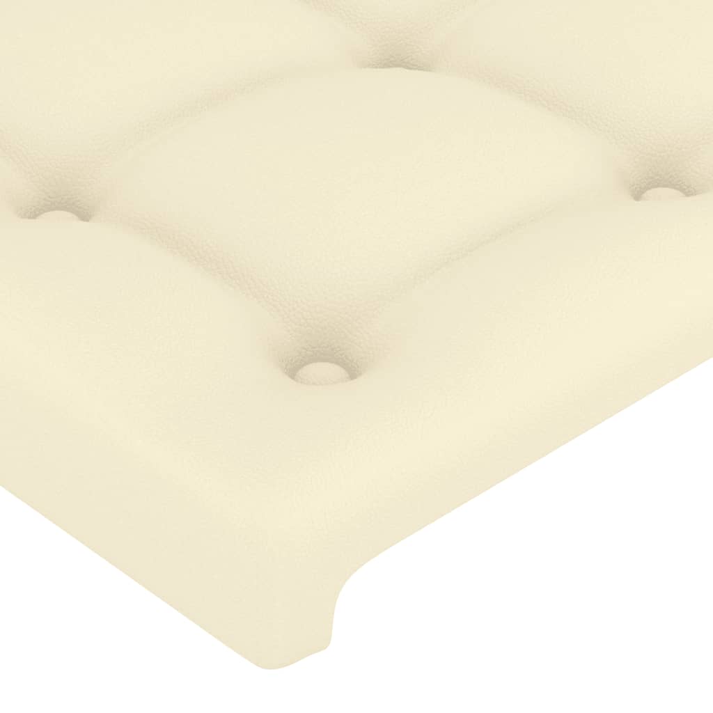 Cabeceira de cama c/ LED 180x5x78/88 cm couro artificial creme