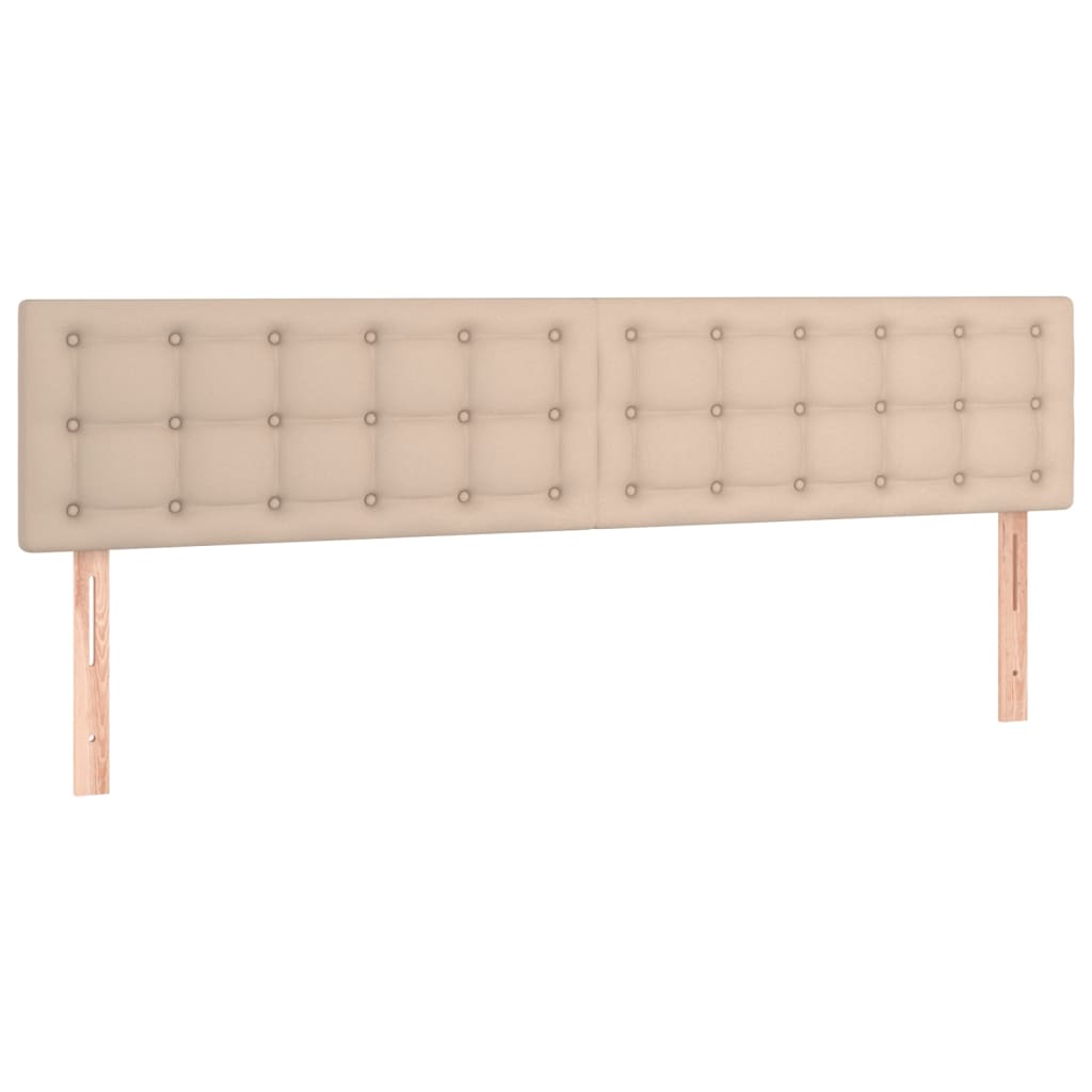 Cabeceira cama c/ LED couro artificial 200x5x78/88cm cappuccino