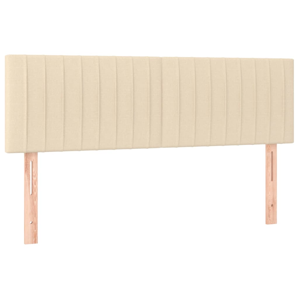 Cabeceira de cama c/ luzes LED tecido 144x5x78/88 cm cor creme