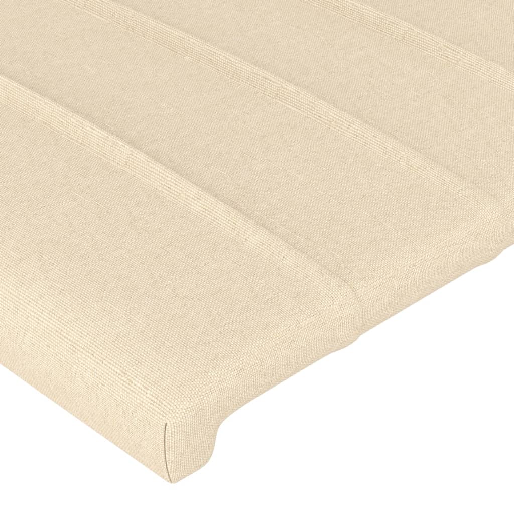 Cabeceira de cama c/ luzes LED tecido 144x5x78/88 cm cor creme