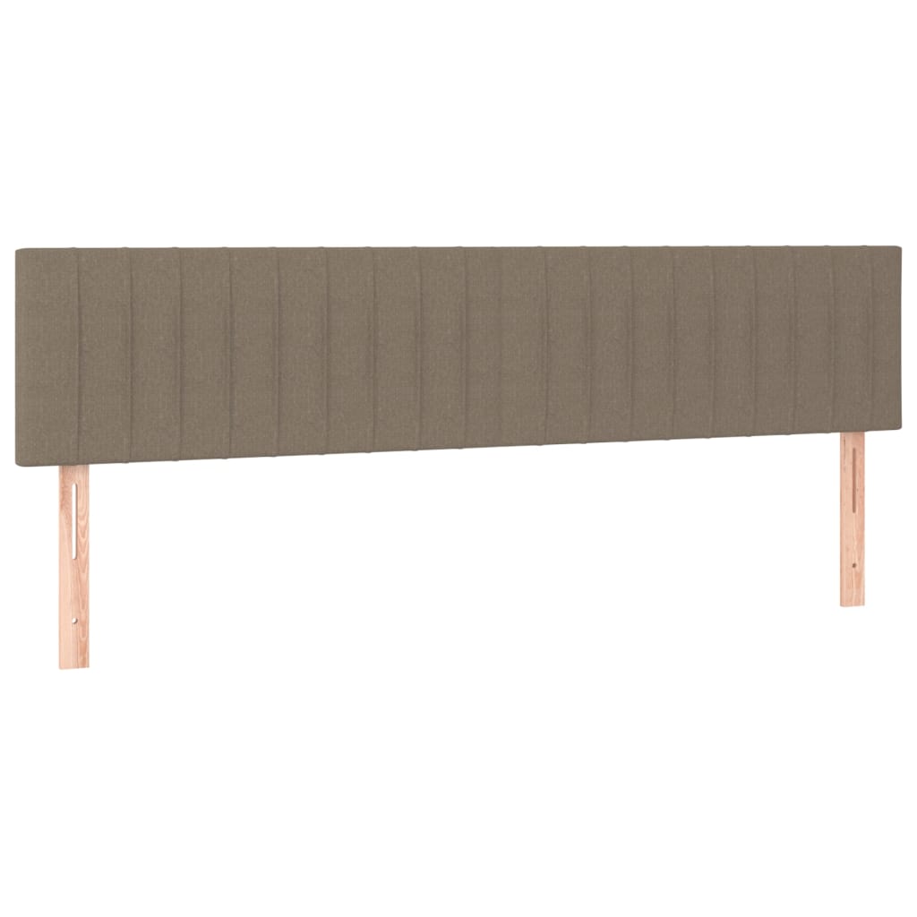 Cabeceira cama luzes LED tecido 160x5x78/88cm cinza-acastanhado