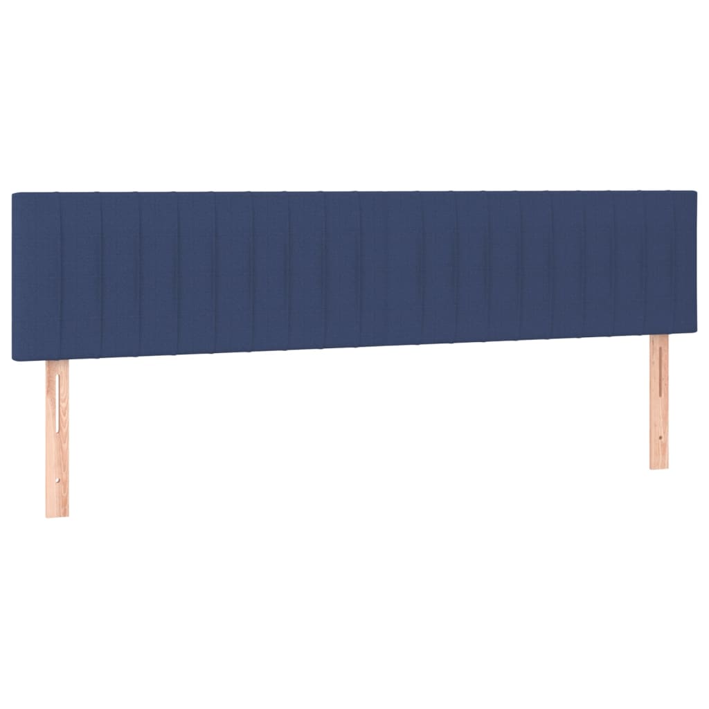 Cabeceira de cama c/ luzes LED tecido 160x5x78/88 cm azul