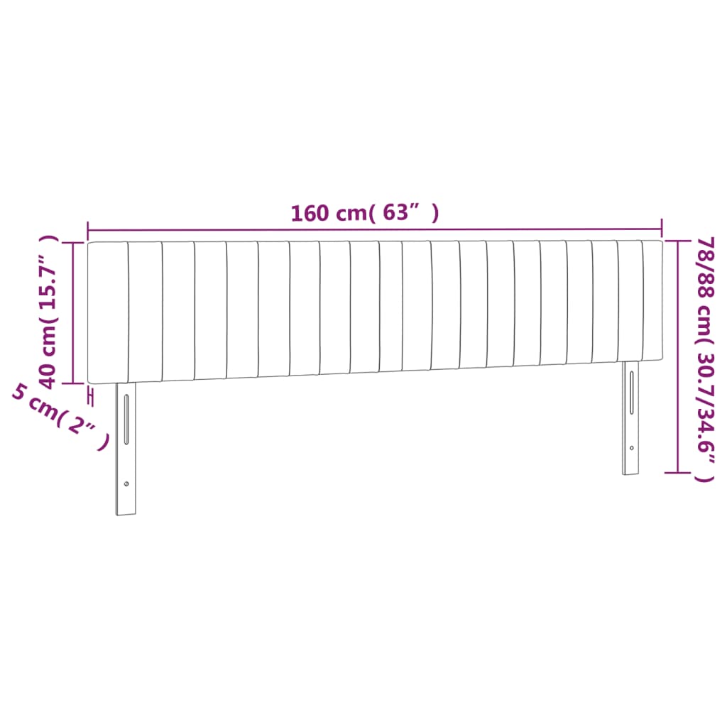 Cabeceira de cama c/luzes LED veludo 160x5x78/88cm verde-escuro