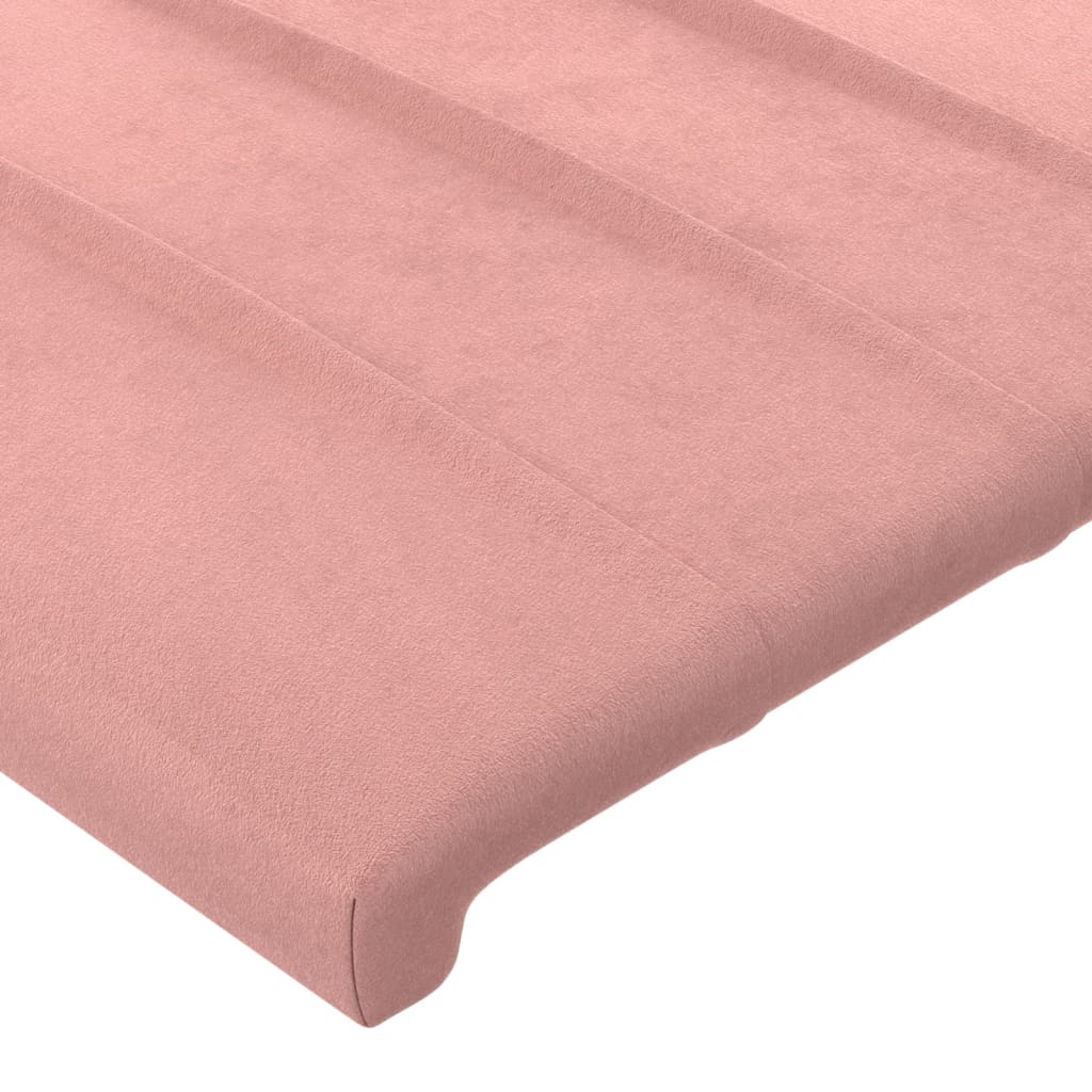 Cabeceira de cama c/ luzes LED veludo 160x5x78/88 cm rosa