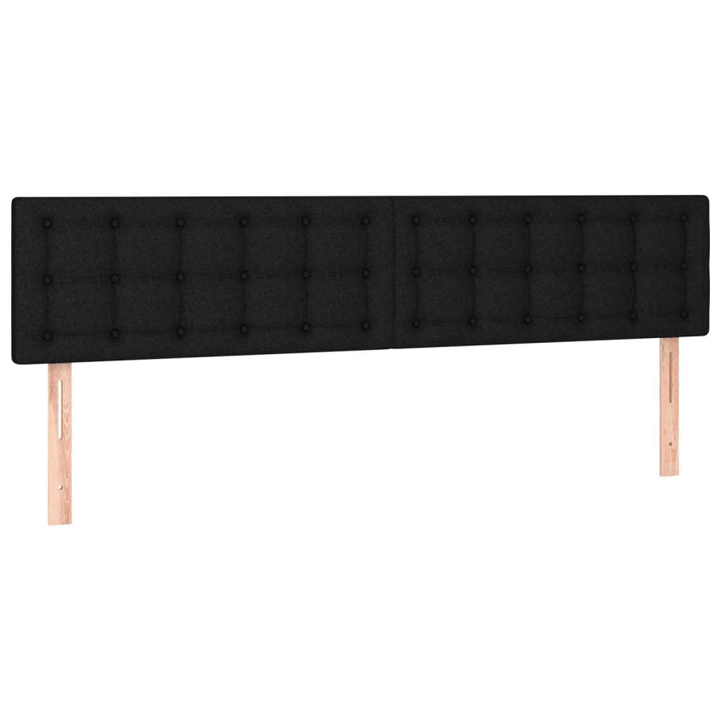 Cabeceira de cama c/ luzes LED tecido 160x5x78/88 cm preto