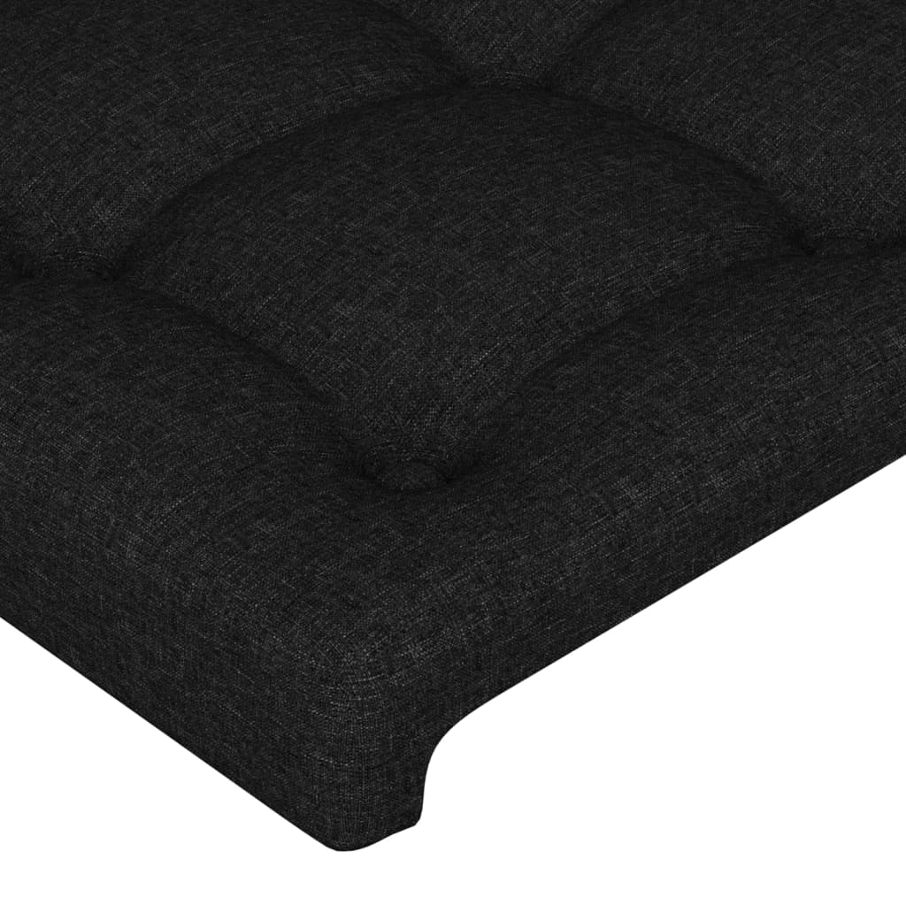 Cabeceira de cama c/ luzes LED tecido 160x5x78/88 cm preto