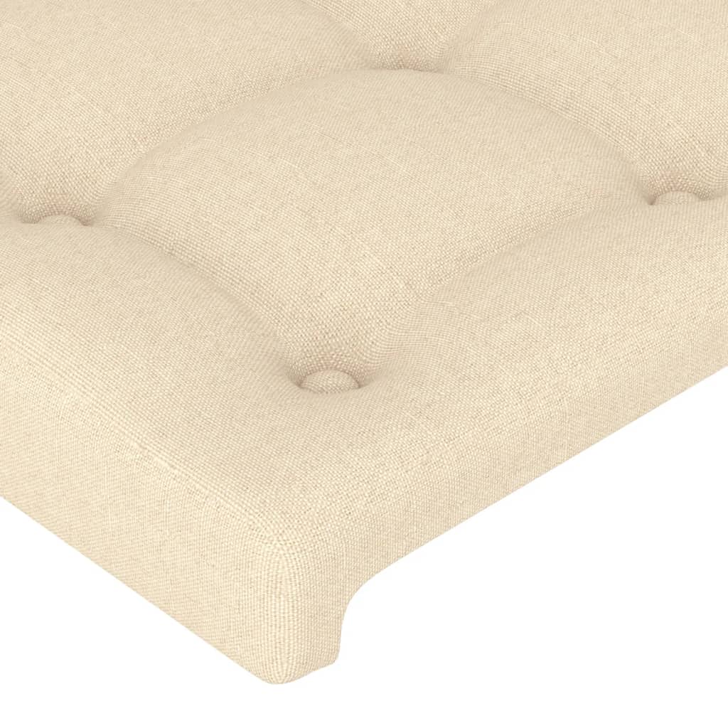 Cabeceira de cama c/ luzes LED tecido 160x5x78/88 cm cor creme