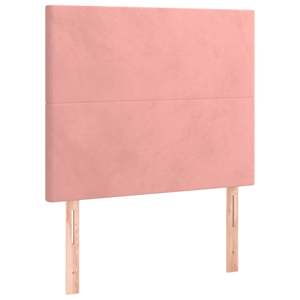 Cabeceira de cama c/ luzes LED veludo 90x5x118/128 cm rosa