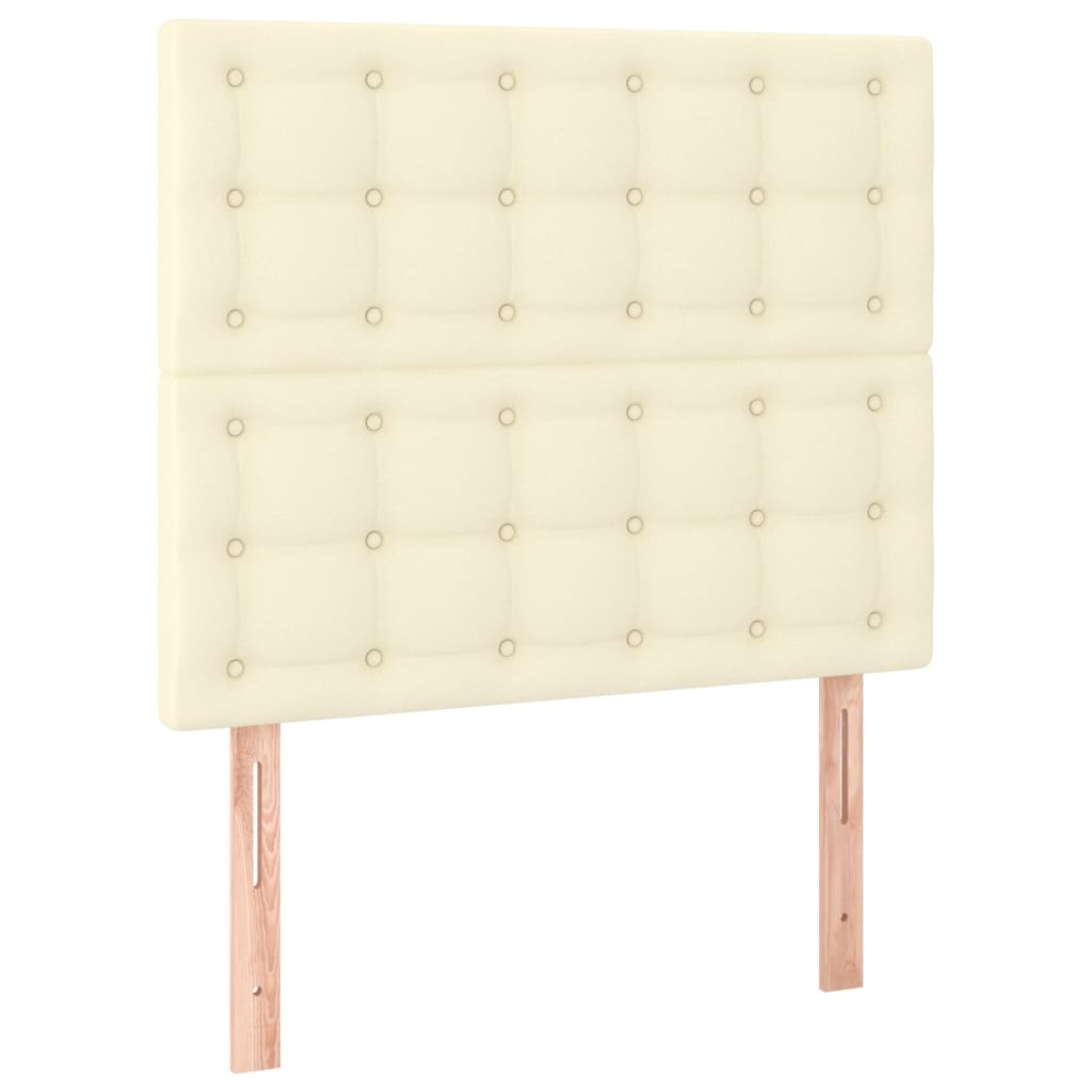 Cabeceira de cama c/ LED 90x5x118/128cm couro artificial crème