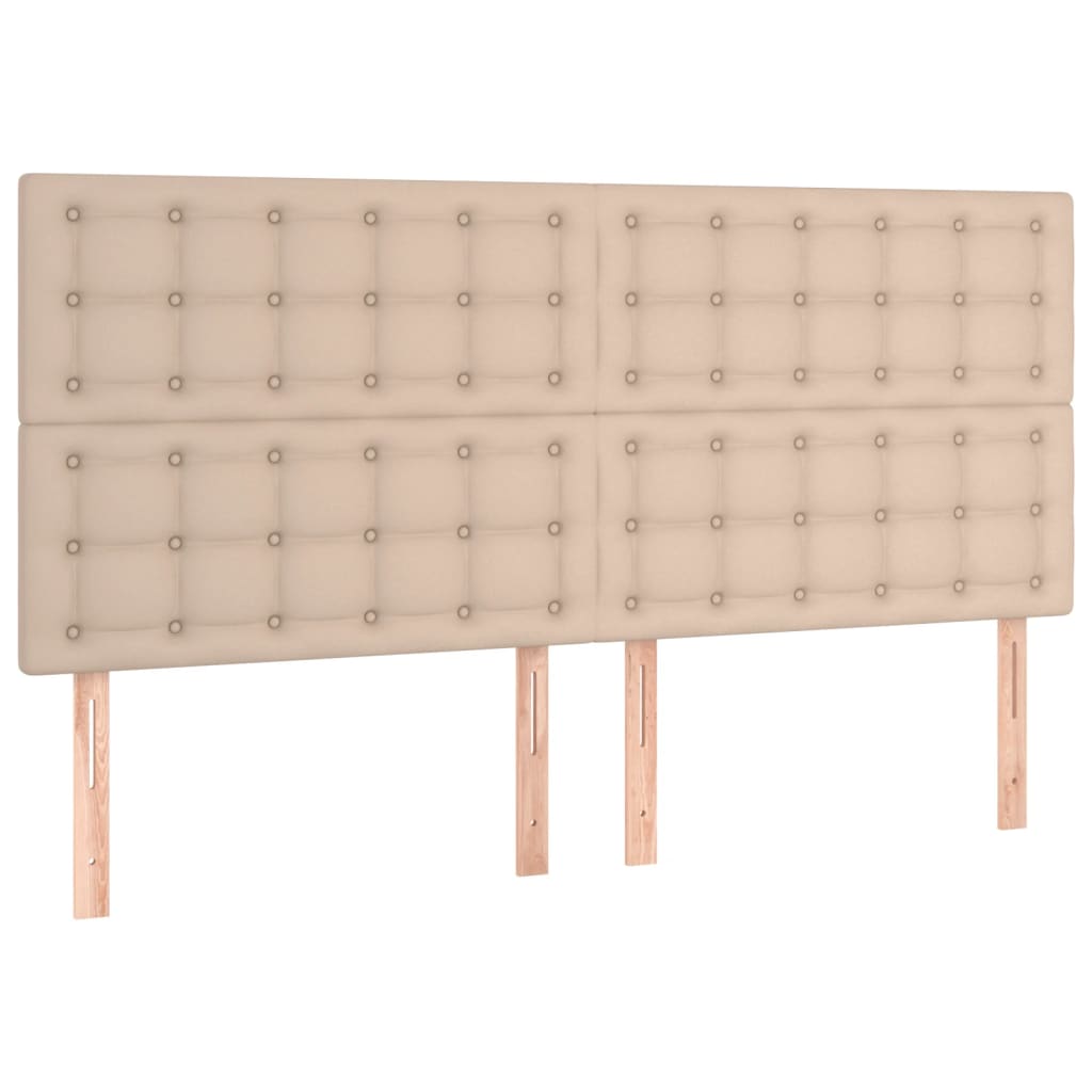 Cabeceira cama c/ LED couro artif. 160x5x118/128 cm cappuccino