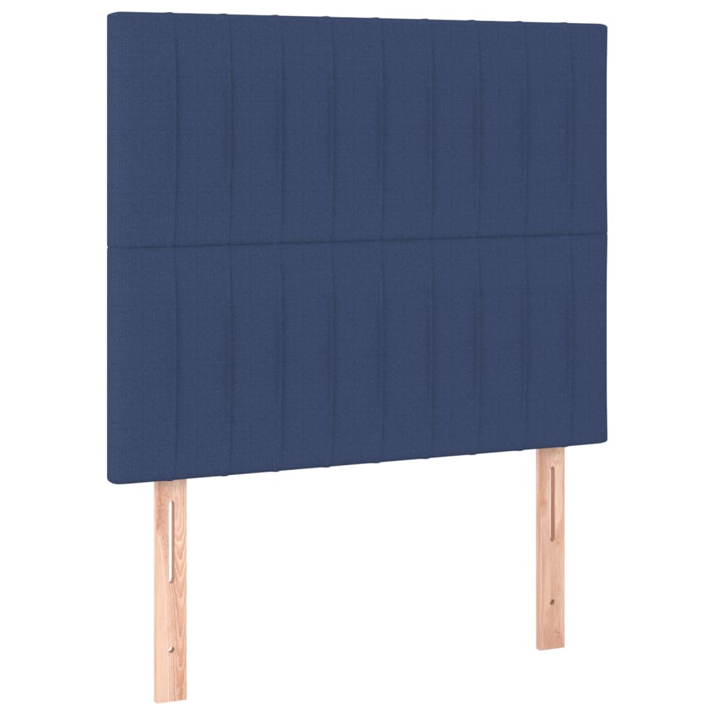 Cabeceira cama c/ LED tecido 80x5x118/128 cm azul