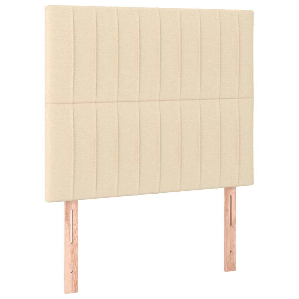 Cabeceira cama c/ LED tecido 100x5x118/128 cm crème