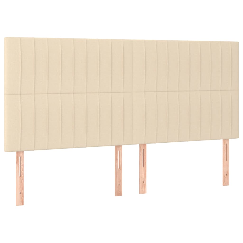 Cabeceira cama c/ LED tecido 160x5x118/128 cm crème