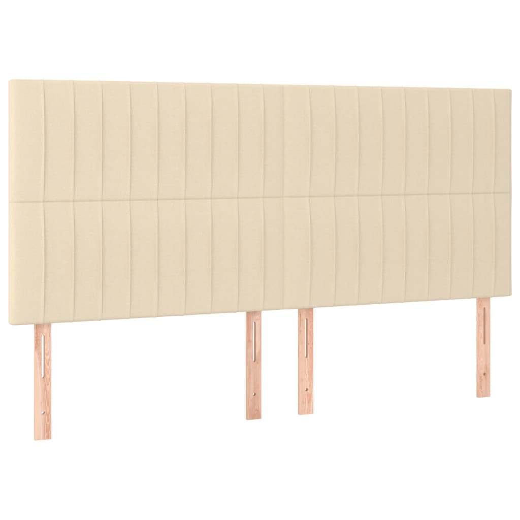 Cabeceira cama c/ LED tecido 180x5x118/128 cm crème