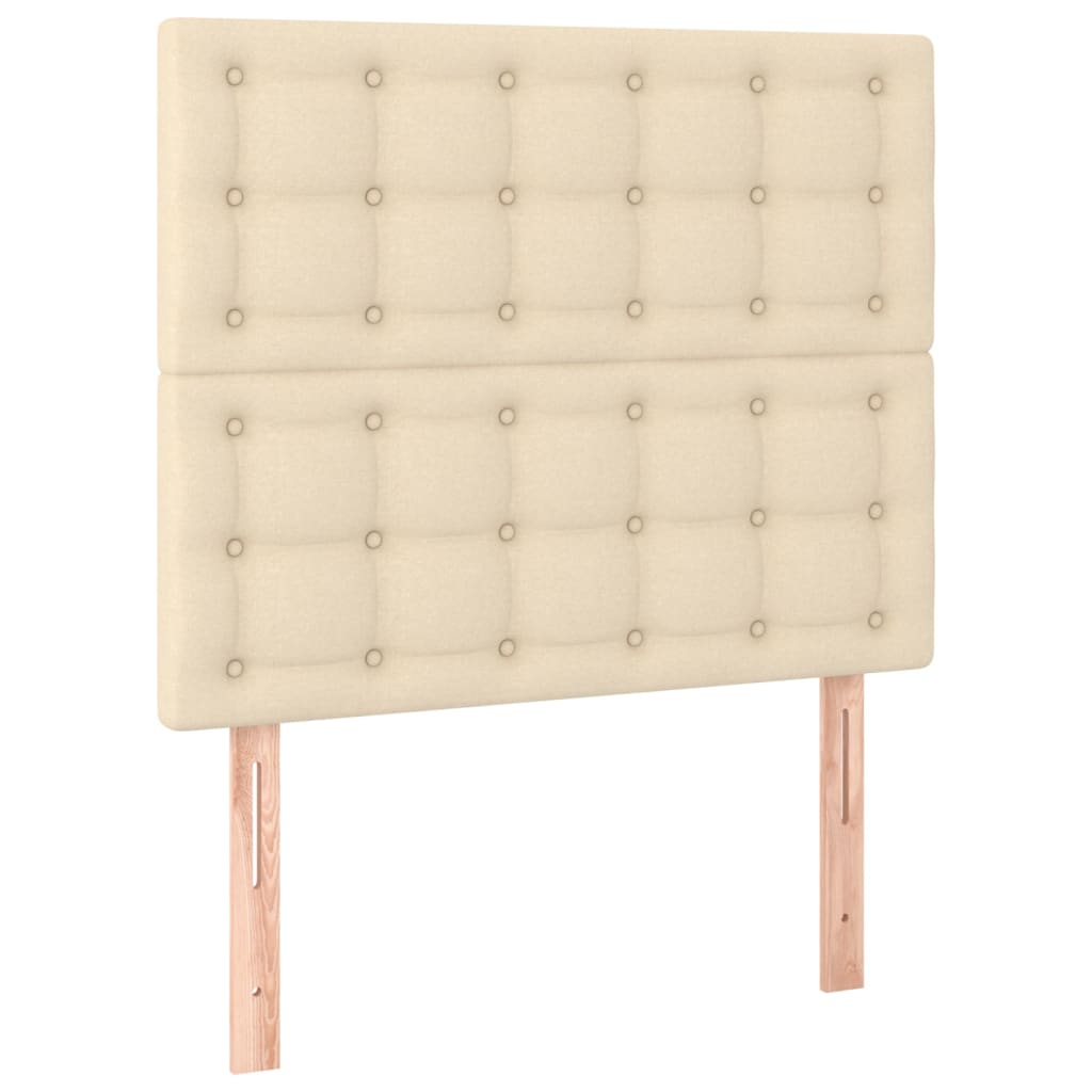 Cabeceira de cama c/ LED tecido 80x5x118/128cm crème