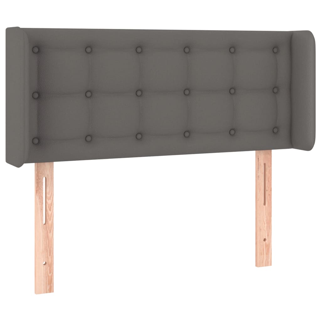 Cabeceira cama c/ LED 83x16x78/88 cm couro artificial cinzento