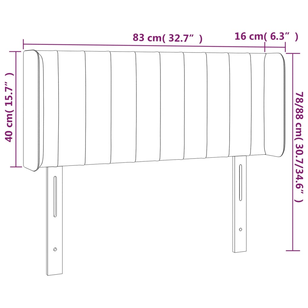 Cabeceira de cama c/ luzes LED tecido 83x16x78/88 cm castanho