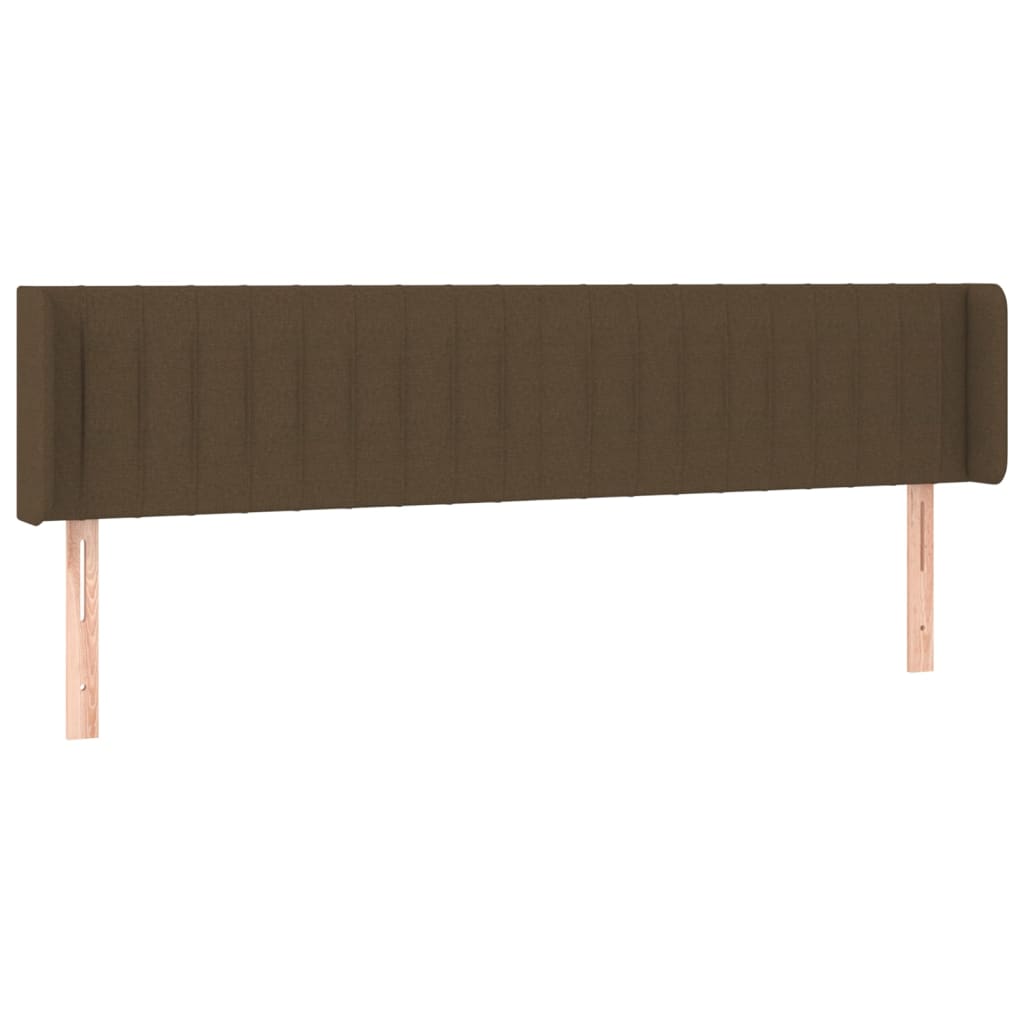 Cabeceira de cama c/ luzes LED tecido 183x16x78/88 cm castanho